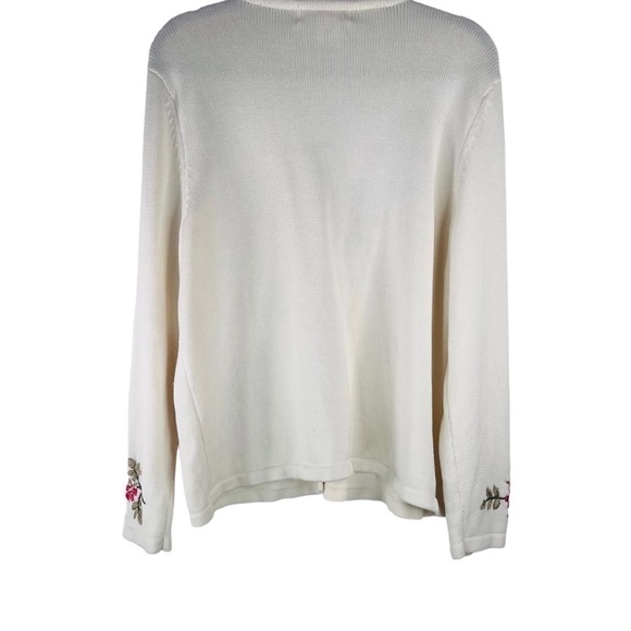Norm Thompson Floral Embroidered Sweater Cardigan Size 1X - Picture 2 of 5